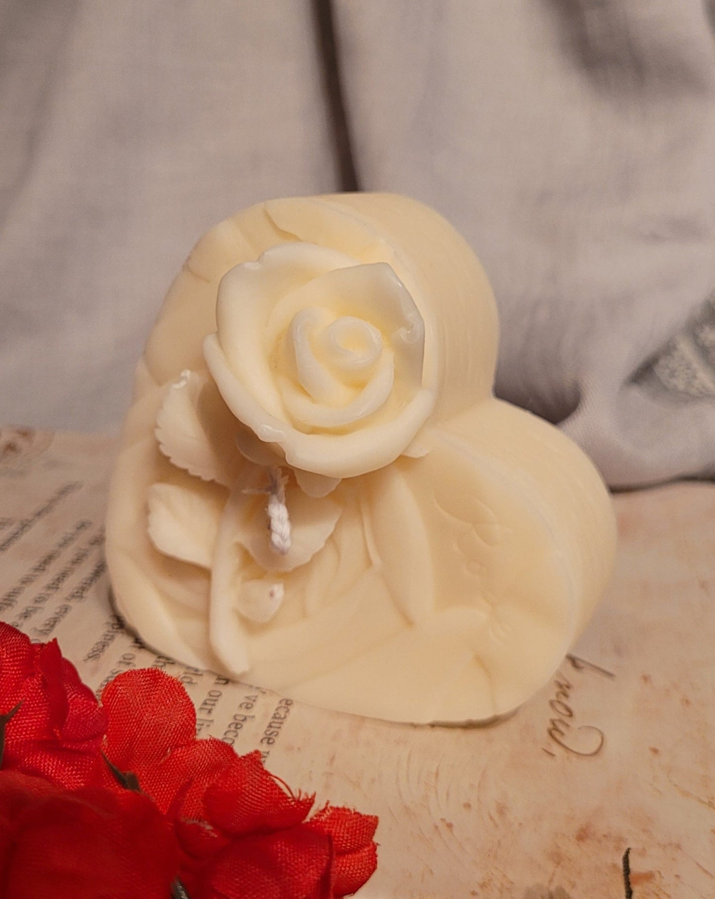 Heart Rose Decorative Candle