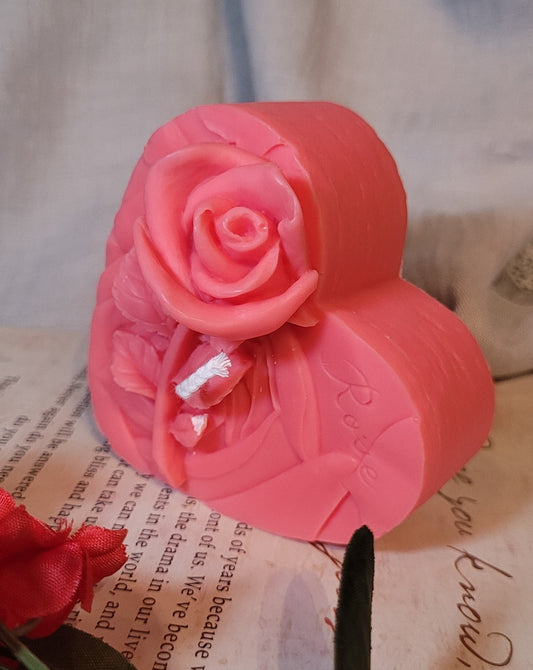 Heart Rose Decorative Candle