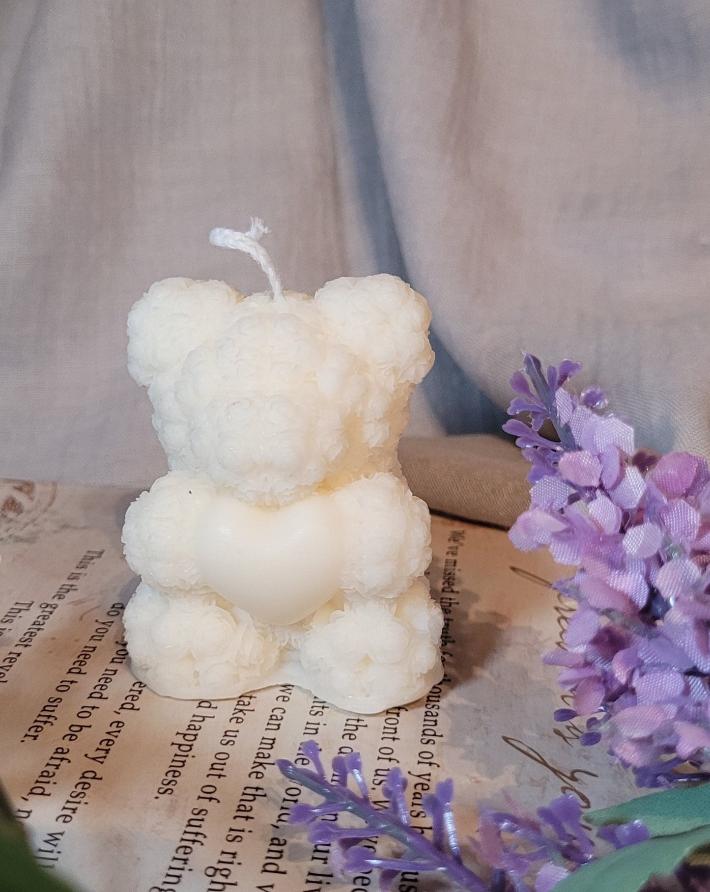 Rose Bear Candle